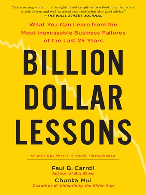 cover image of Billion Dollar Lessons